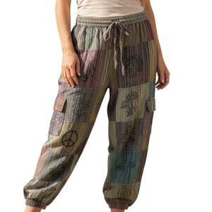 NWT Ananta Bohemian Patchwork Joggers Size S/M